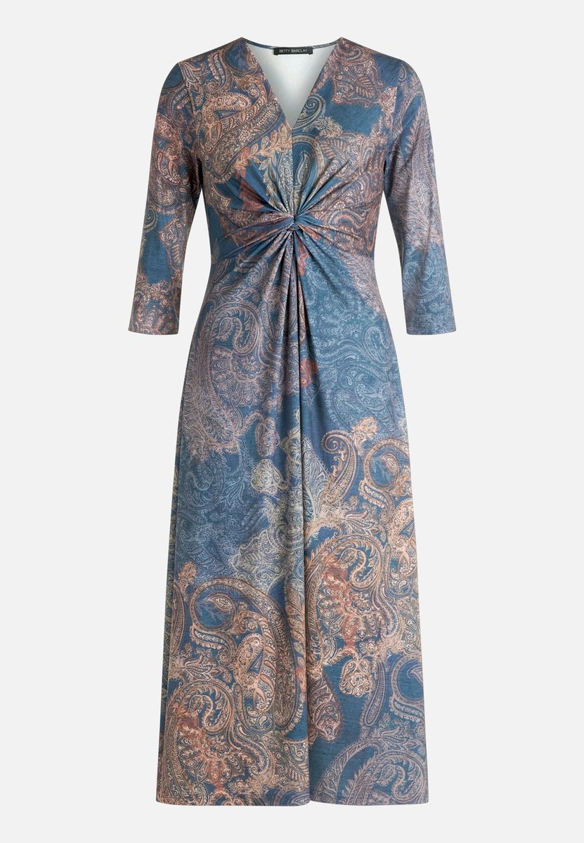 Paisley-Midikleid mit Knotendetail
