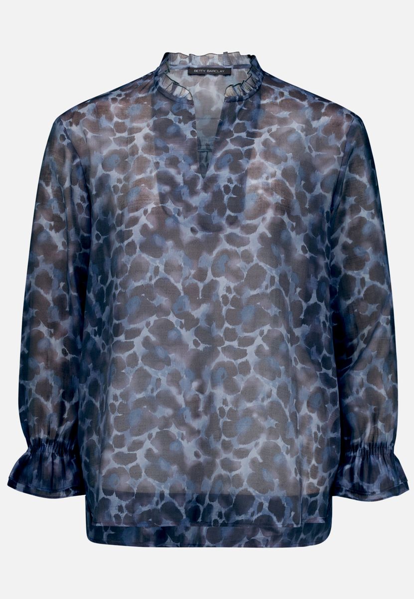 Fließende Chiffonbluse mit Leoprint