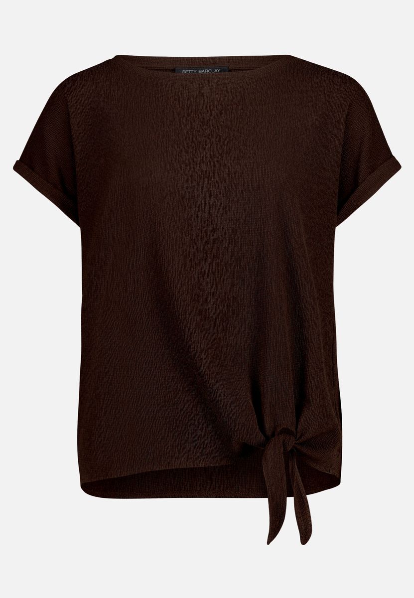 Kurzarm-Stricktop mit Knotendetail