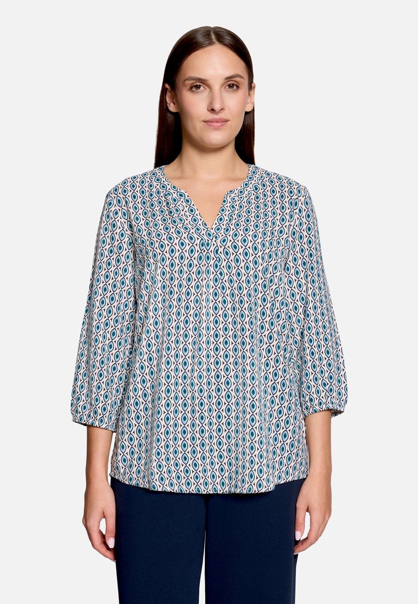 3/4-Arm-Schlupfbluse mit geometrischem Print