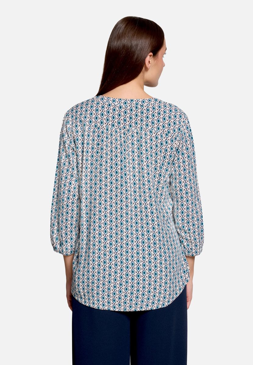 3/4-Arm-Schlupfbluse mit geometrischem Print