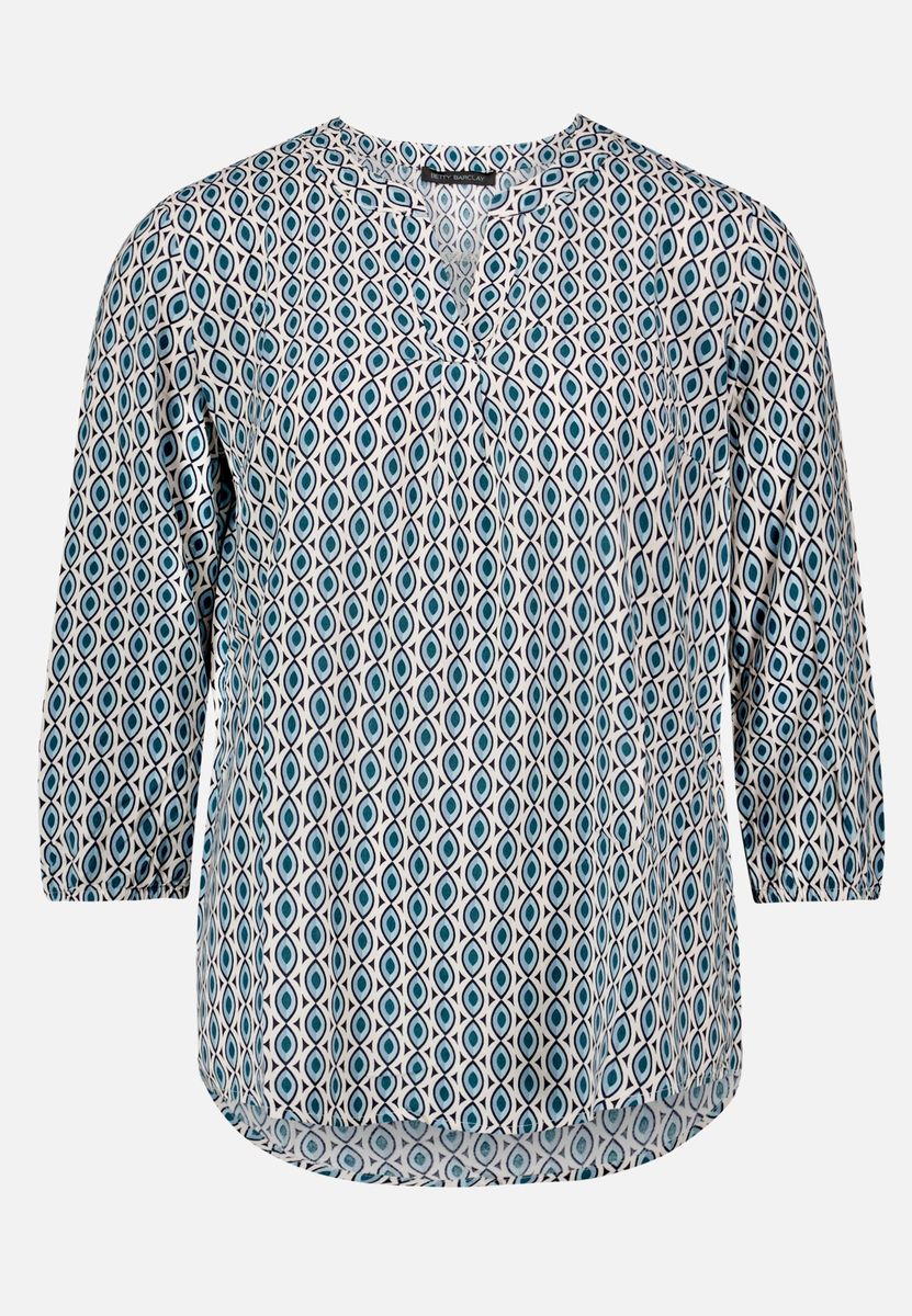 3/4-Arm-Schlupfbluse mit geometrischem Print