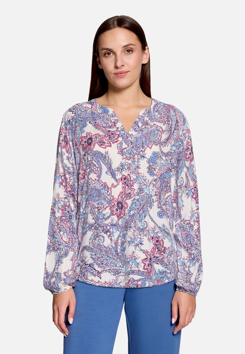 Fließende Schlupfbluse mit Paisley-Print