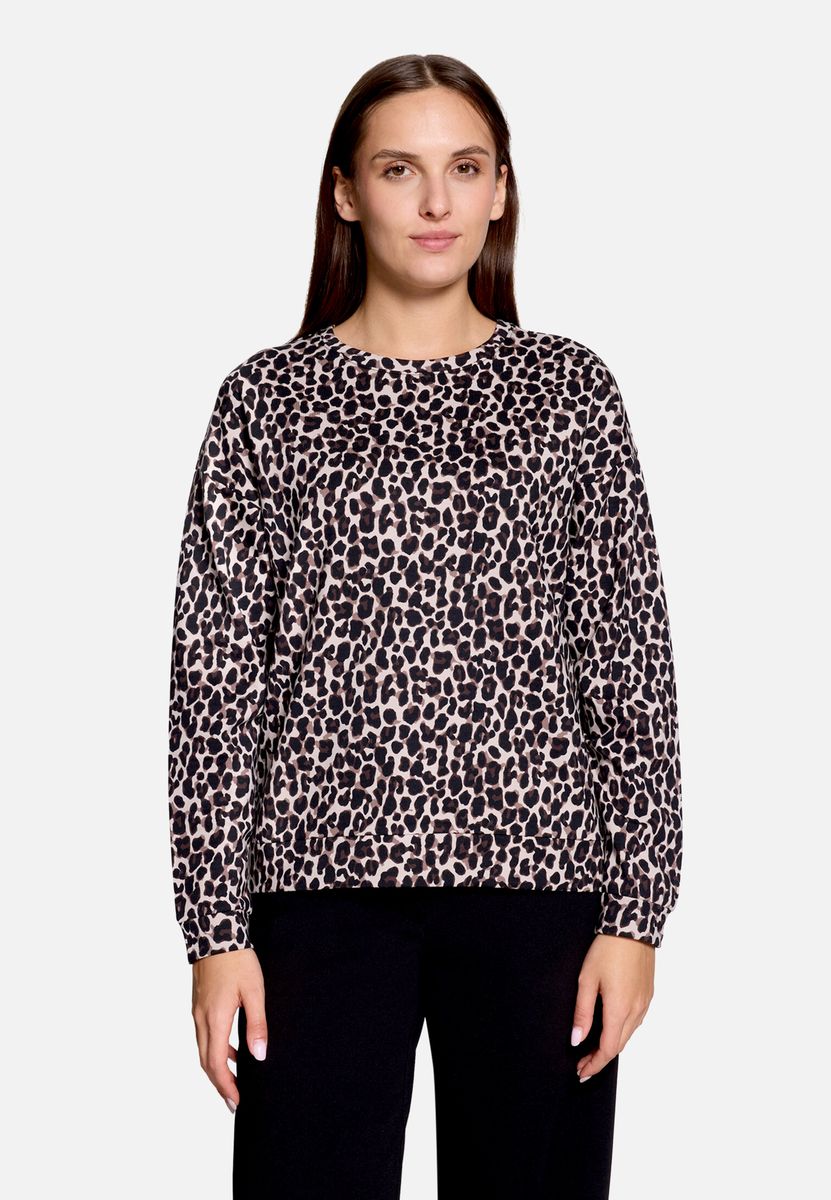 Leopard-Print Sweatshirt mit Rundhalsausschnitt