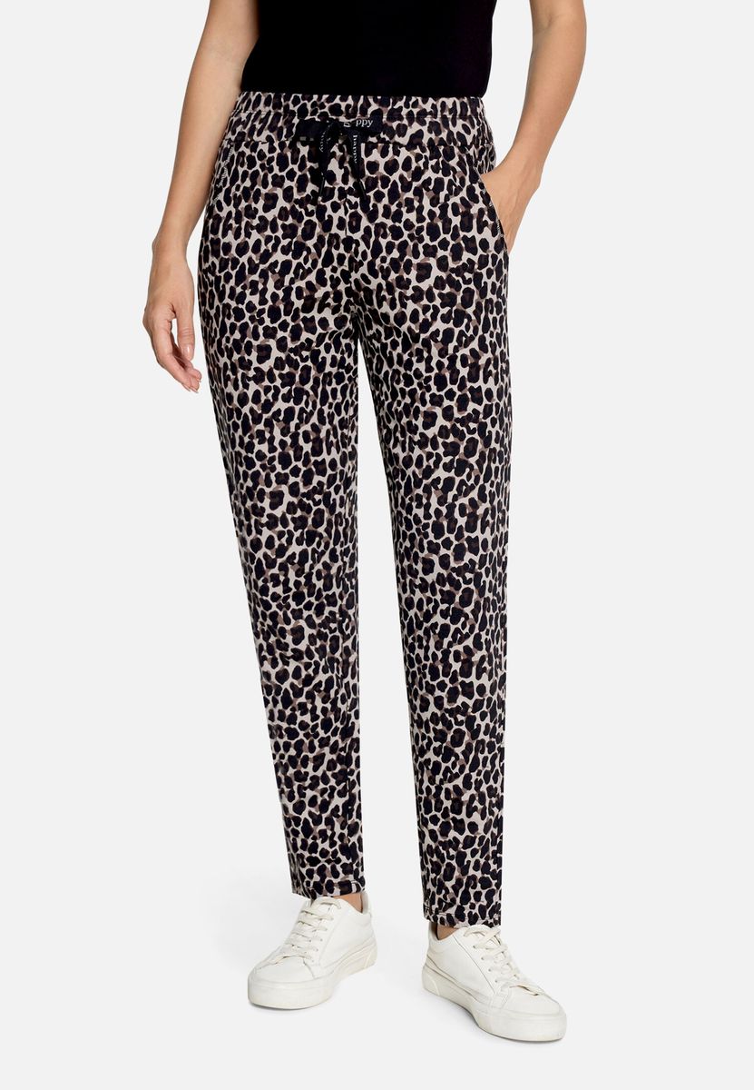 Schmal Geschnittene Jogginghose mit Animalprint