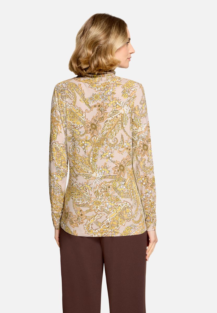 Rollkragen-Oberteil mit Paisley-Muster