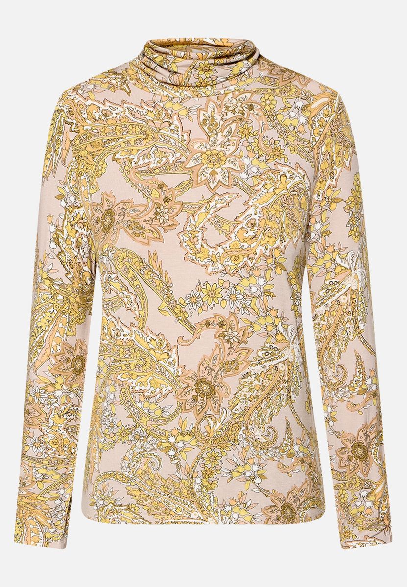 Rollkragen-Oberteil mit Paisley-Muster