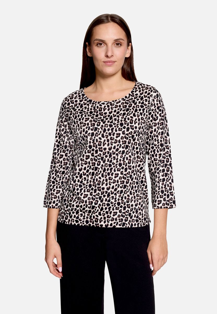 Leopard-Shirt mit 3/4-Ärmeln