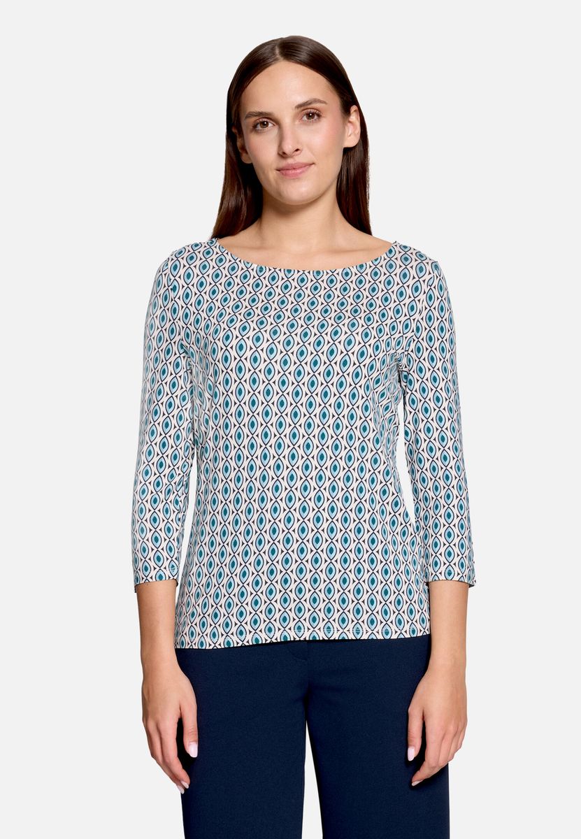 3/4-Arm-Shirt mit geometrischem Muster