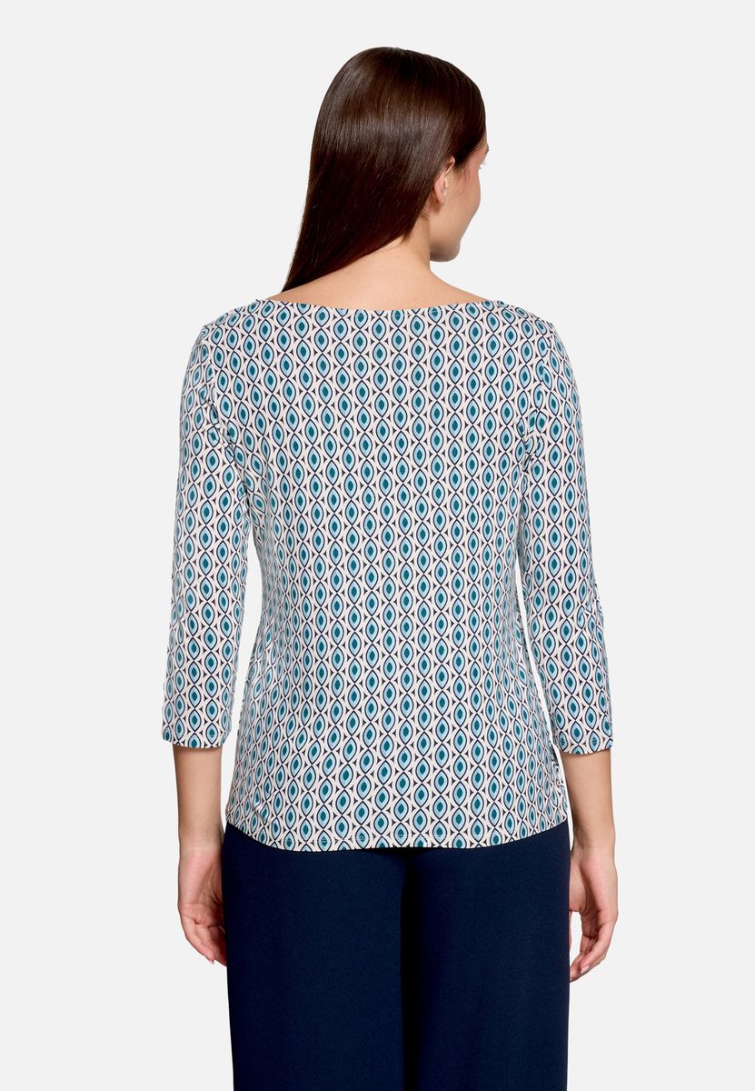 3/4-Arm-Shirt mit geometrischem Muster