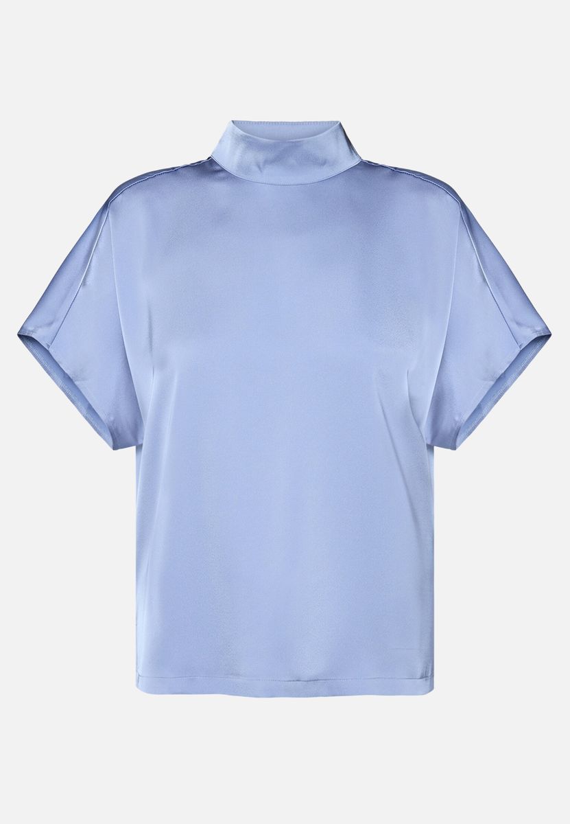 Elegante Satinbluse mit Stehkragen