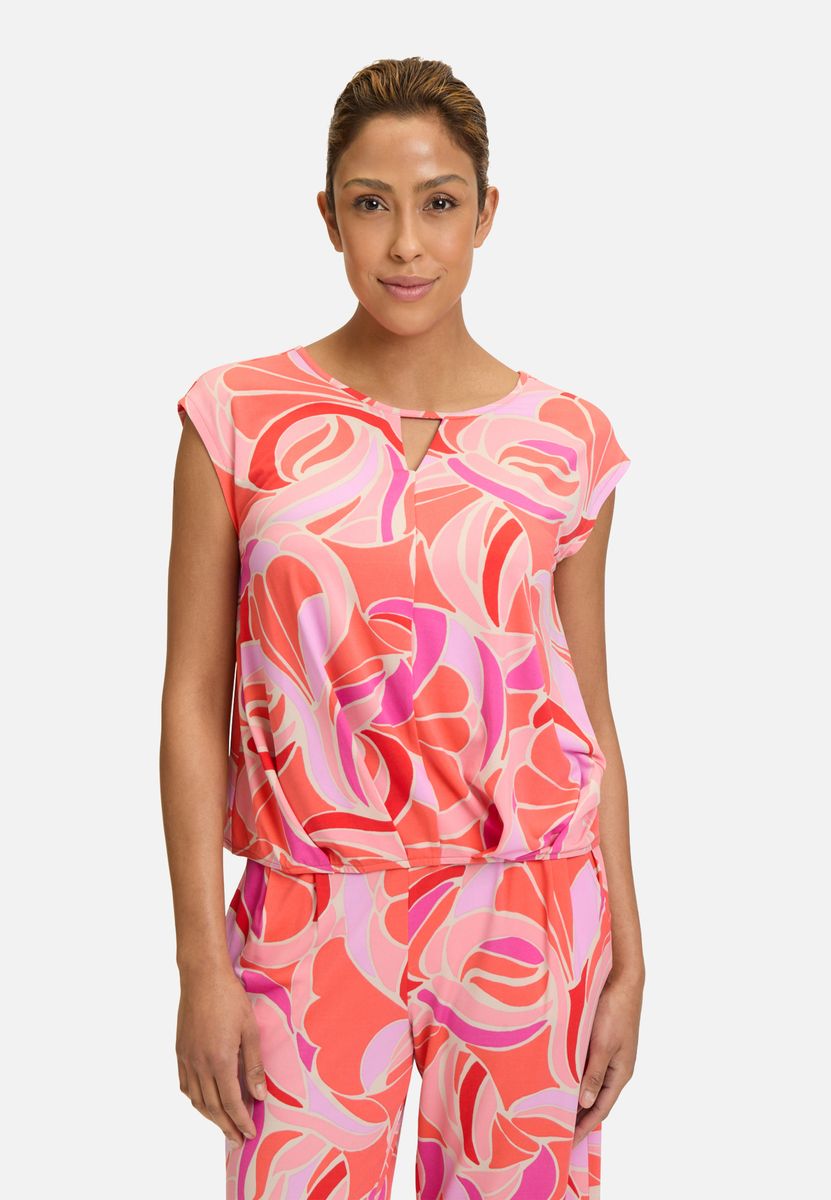 Blusenshirt mit abstraktem Blumenmuster
