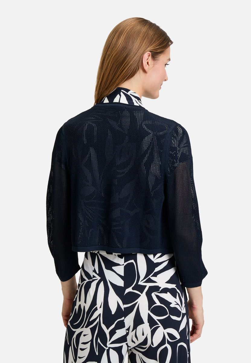 Leichte Mesh-Strickjacke mit 3/4-Arm