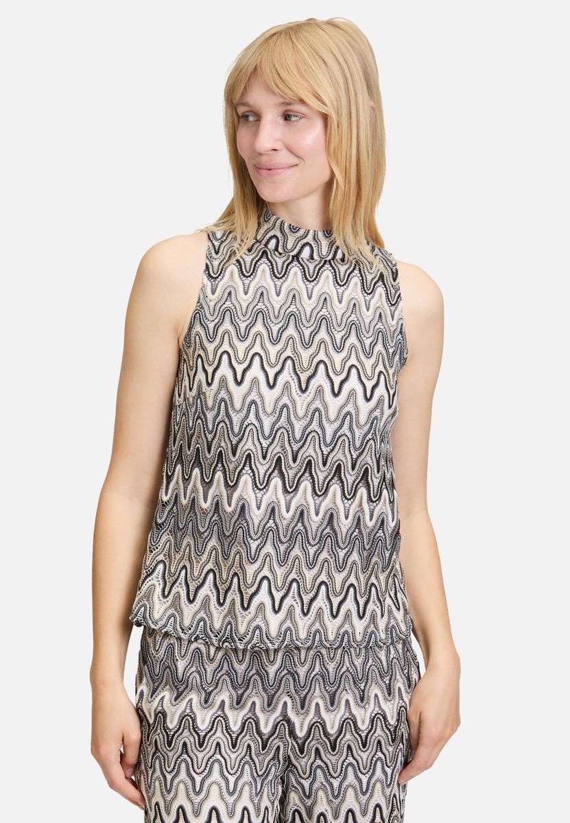 Strick-Crop-Top mit Zickzack-Muster