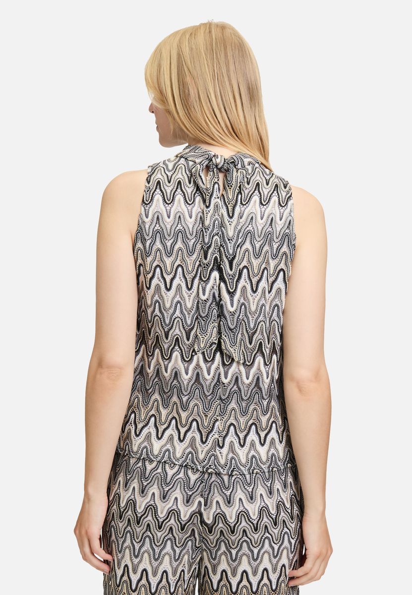 Strick-Crop-Top mit Zickzack-Muster