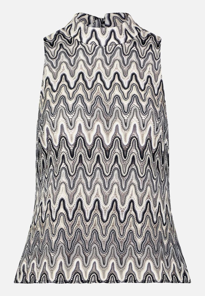 Strick-Crop-Top mit Zickzack-Muster