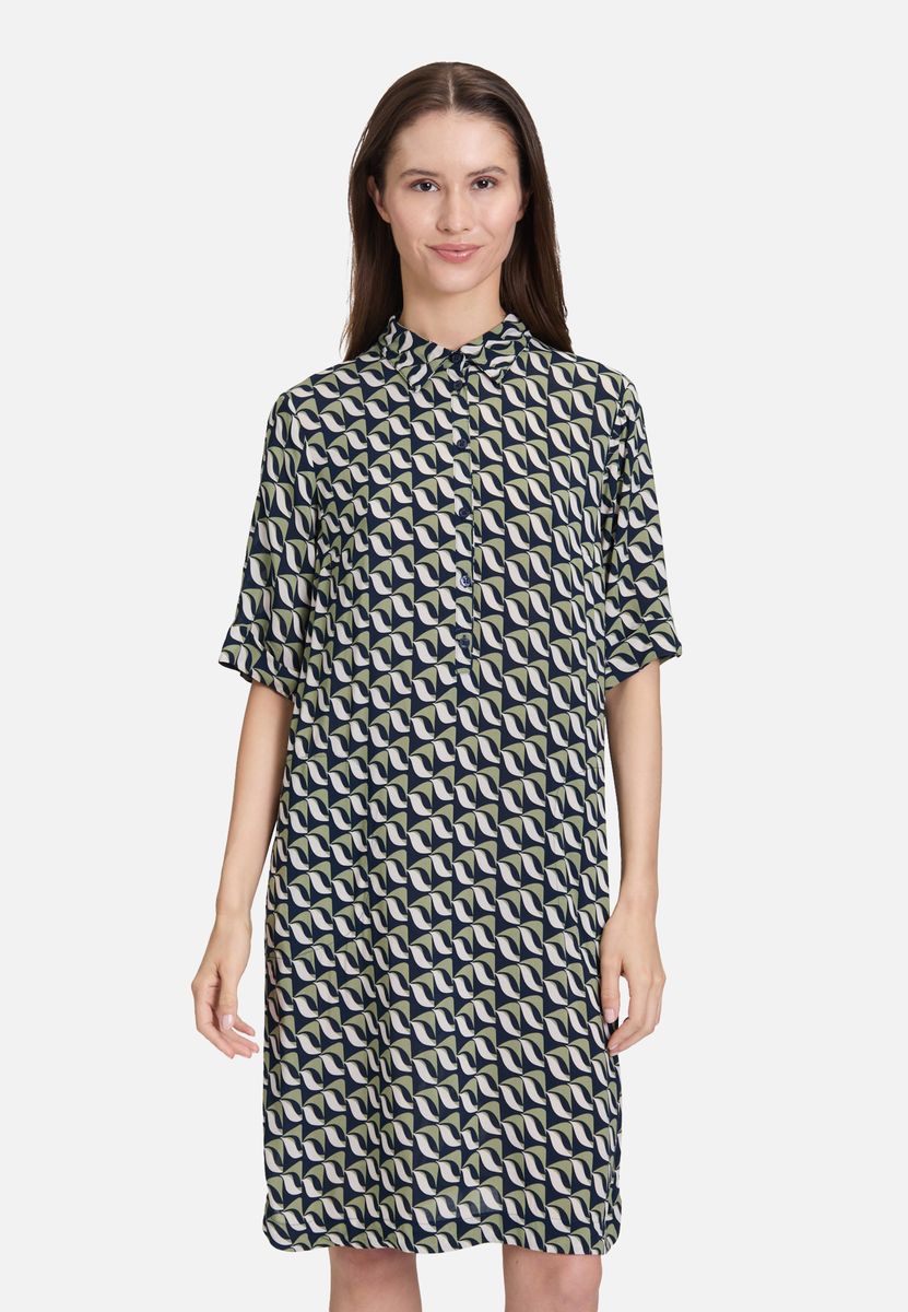 Hemdblusenkleid mit geometrischem Muster