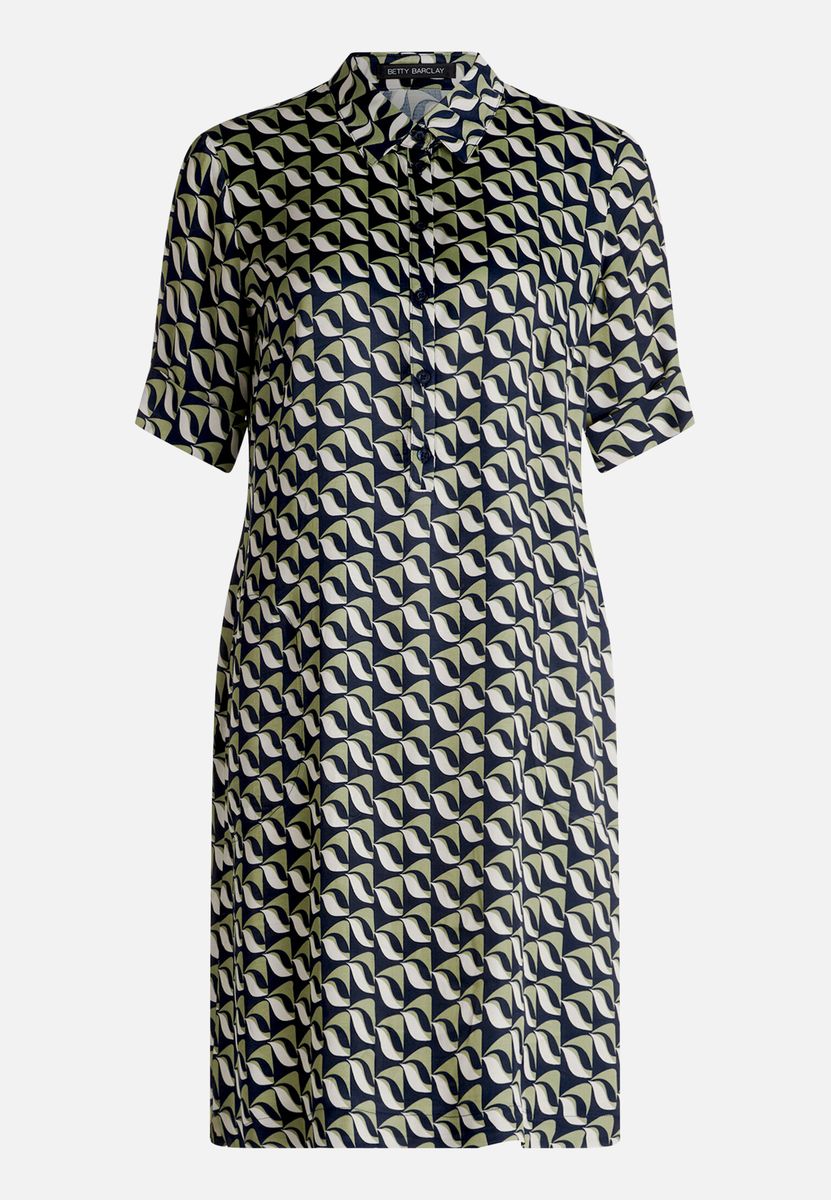 Hemdblusenkleid mit geometrischem Muster