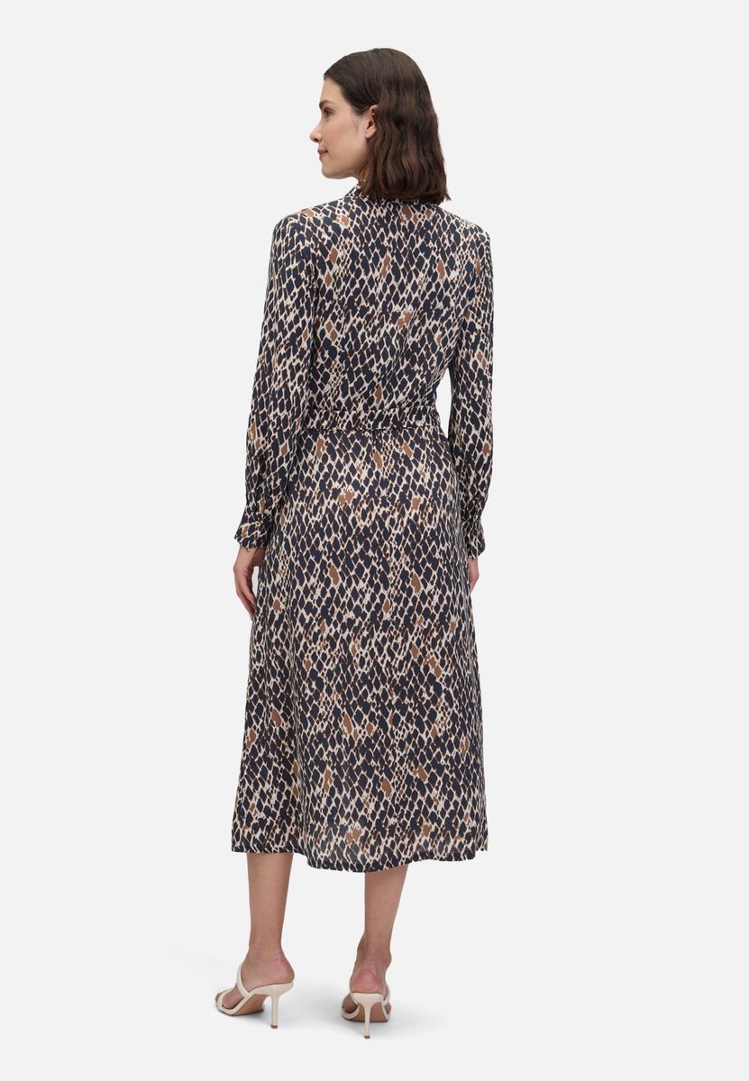 Hemdblusen-Midikleid mit Tiermuster