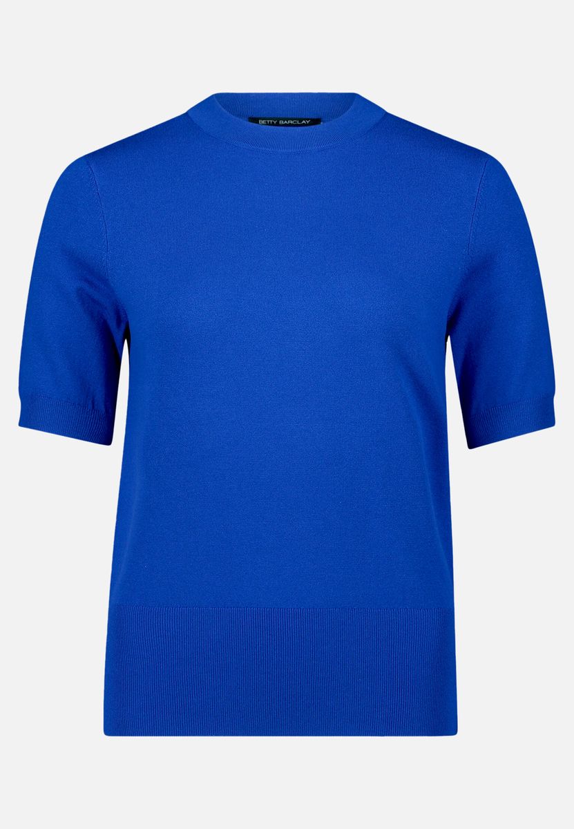 Kurzarm-Stricktop mit Stehkragen