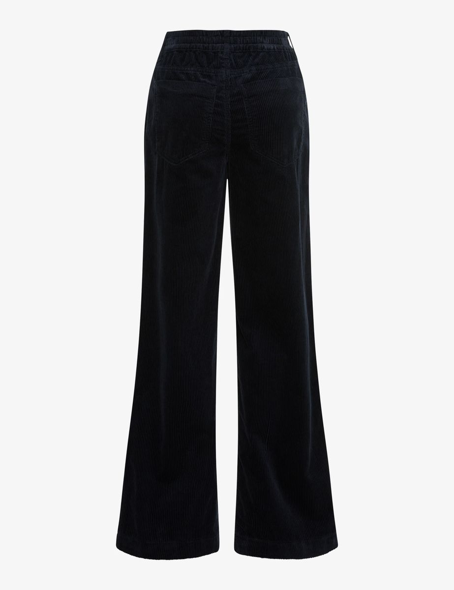 Hoch geschnittene Cordhose mit weitem Bein