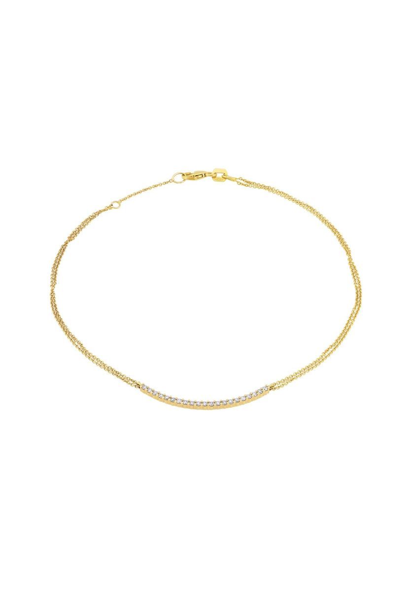 Diamant-Steg Doppelketten-Armband