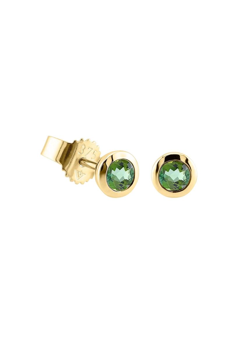 Elegante runde Peridot Goldohrstecker
