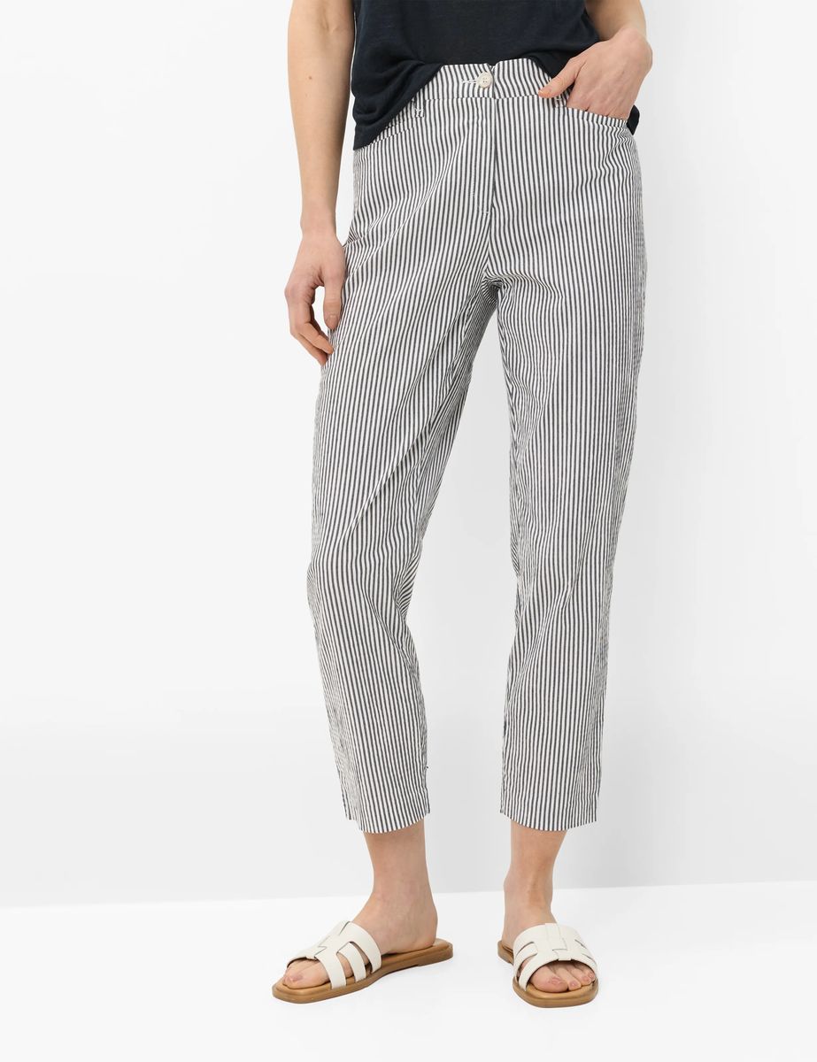 Gestreifte Seersucker Chinohose