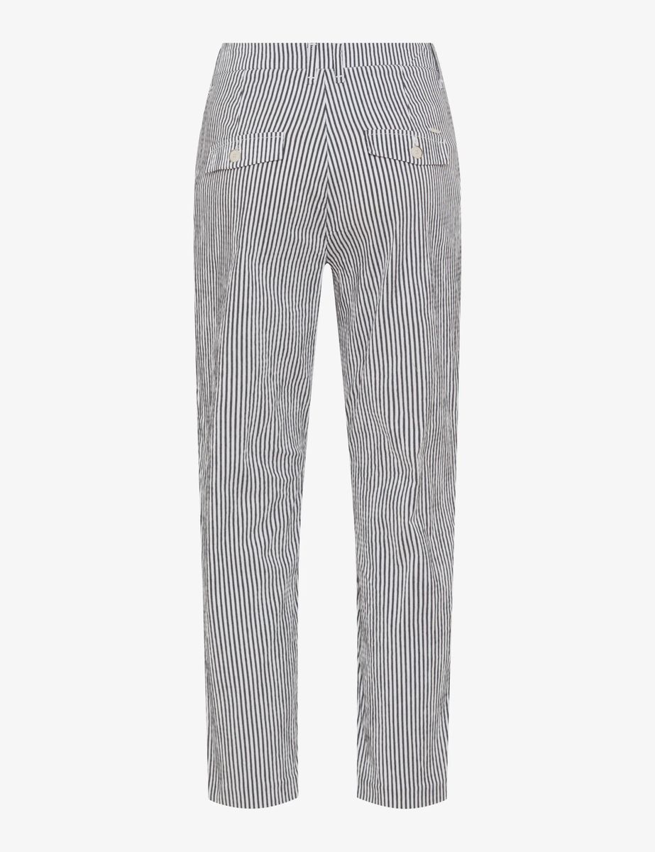 Gestreifte Seersucker Chinohose