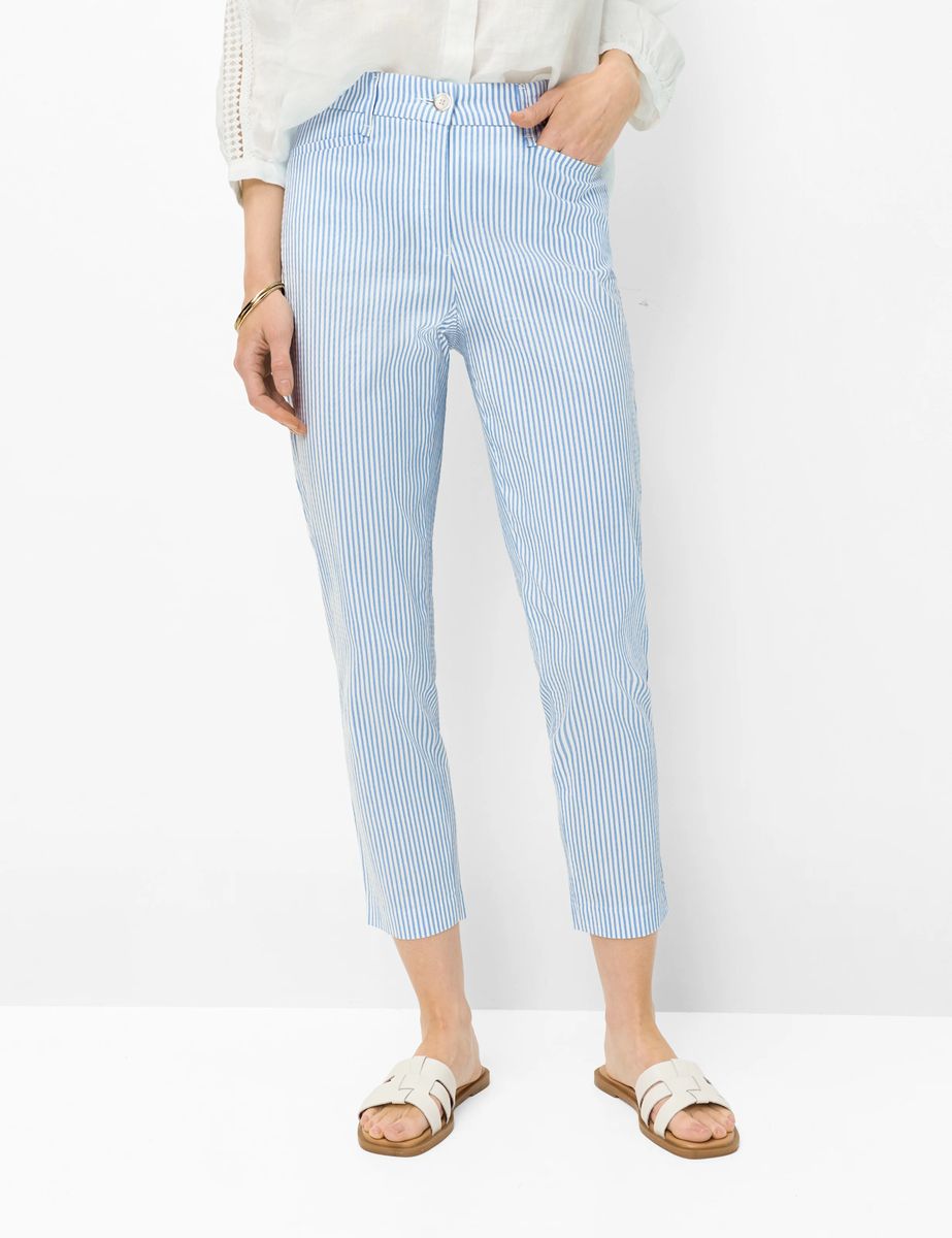 Gestreifte Seersucker-Chino in Regular Fit