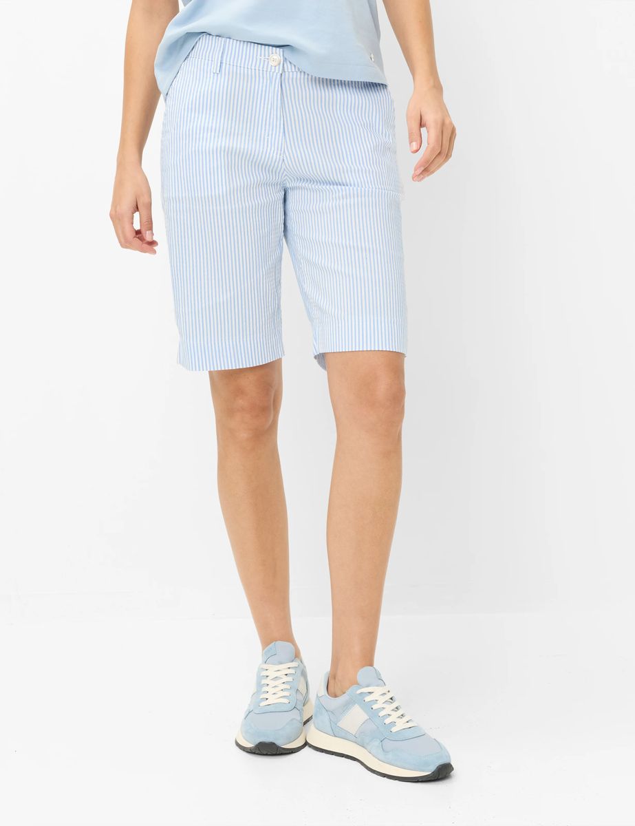 Gestreifte Seersucker-Bermudashorts