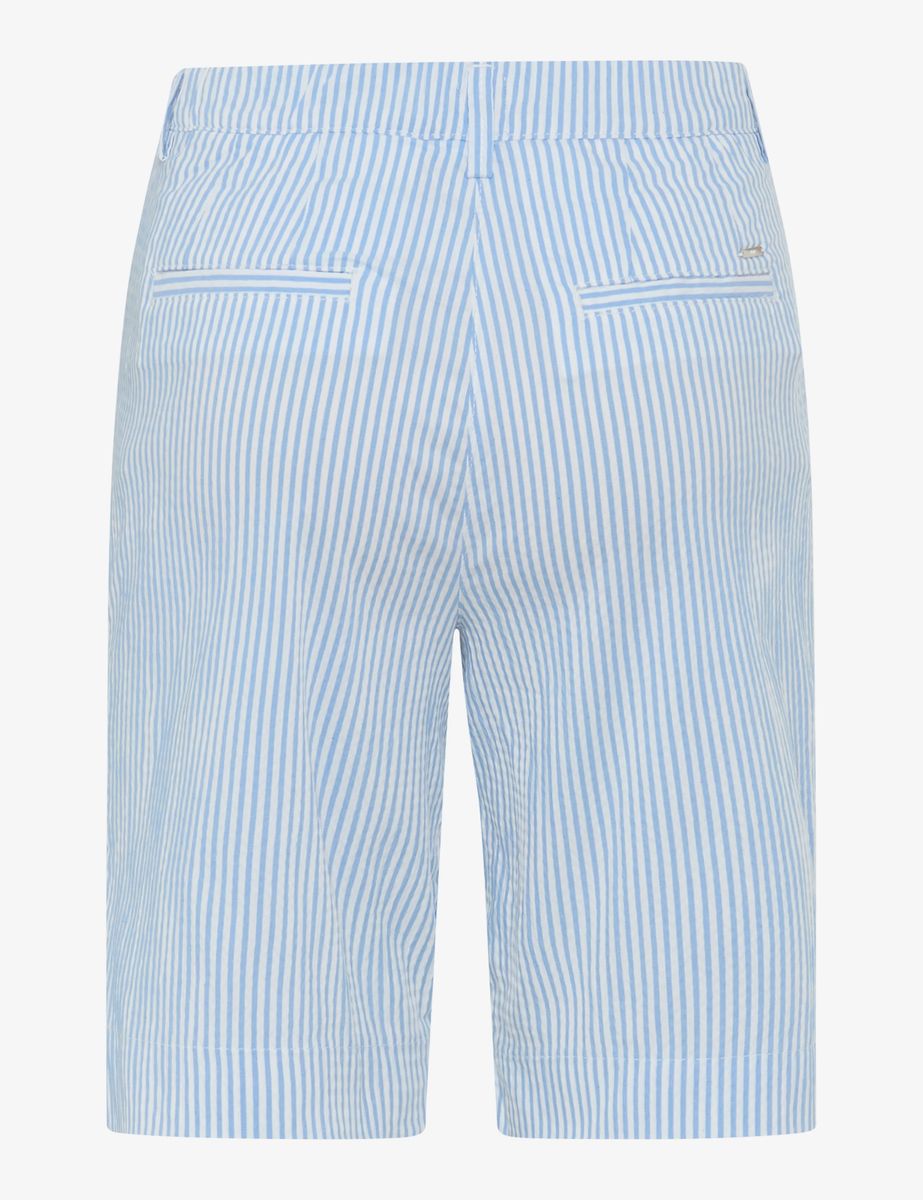 Gestreifte Seersucker-Bermudashorts