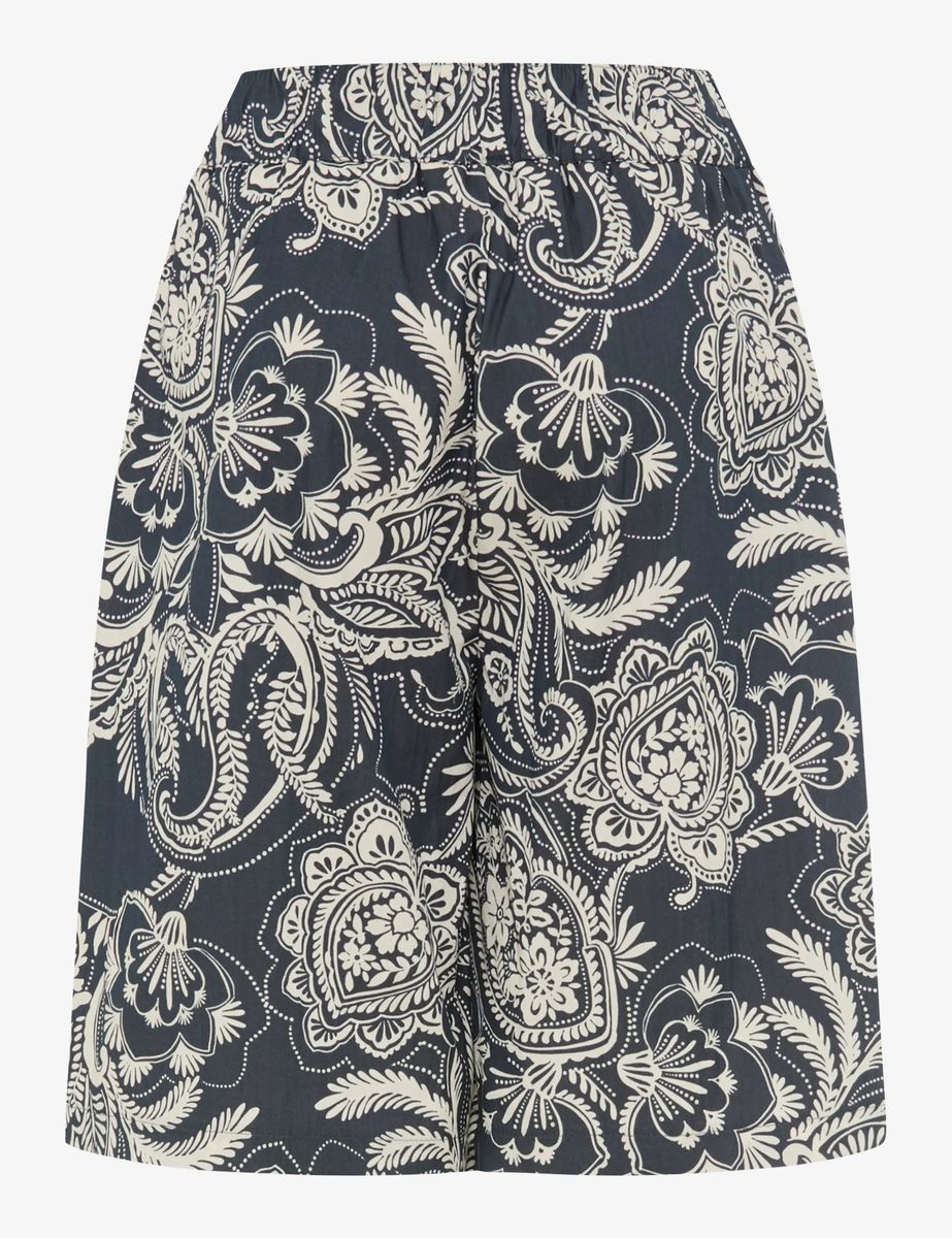 Bermuda-Shorts mit weitem Bein und Paisley-Muster