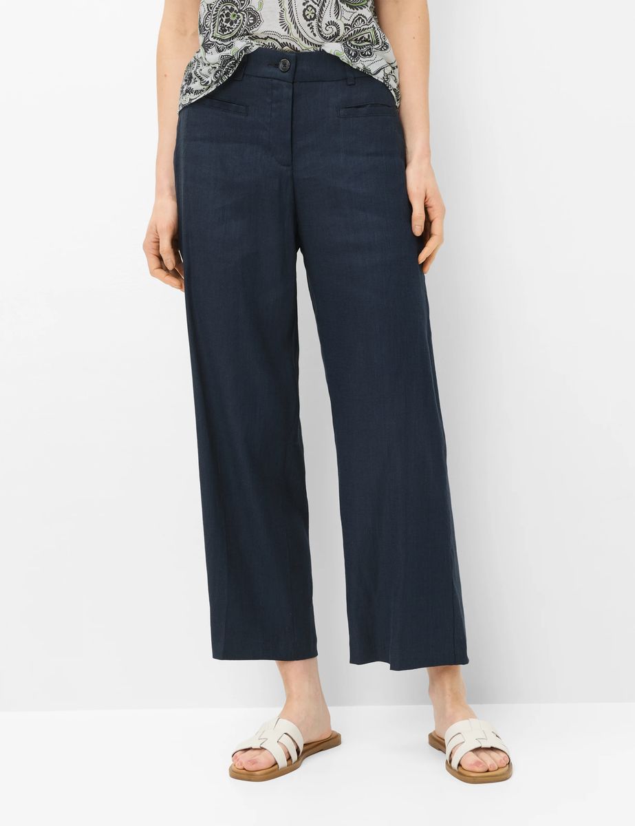 Leinen-Culotte mit weitem Bein