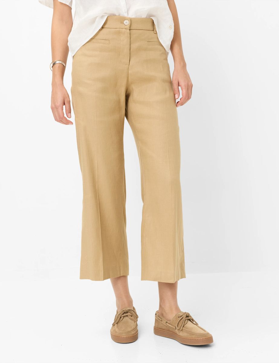 Leinen-Culotte mit weitem Bein
