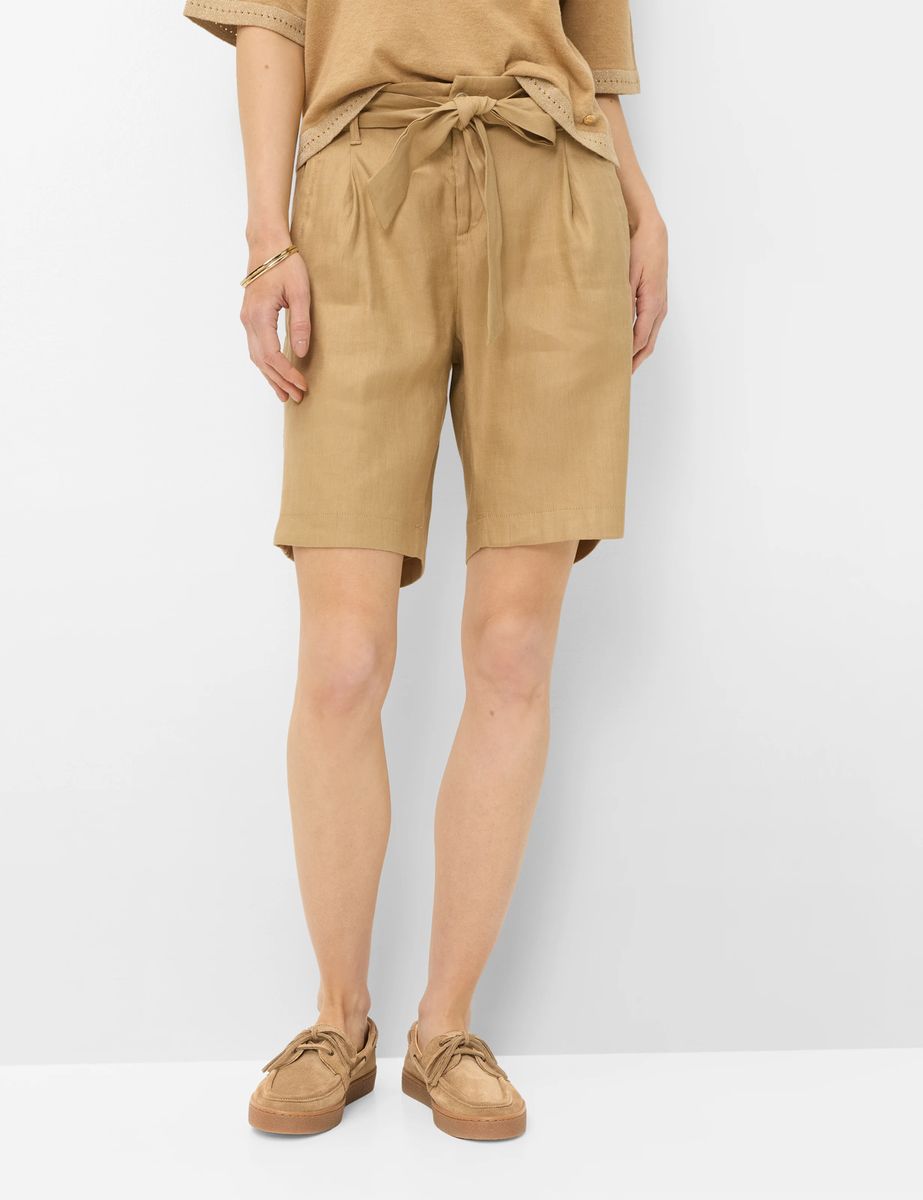Weite Bermuda-Shorts aus Leinen