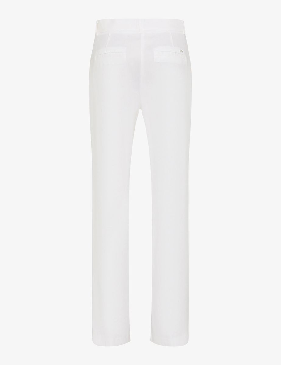 Locker geschnittene Leinenhose mit weitem Bein
