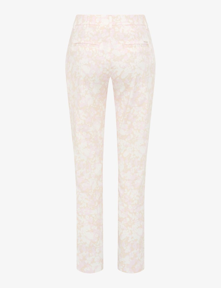 Chinohose mit floralem Muster