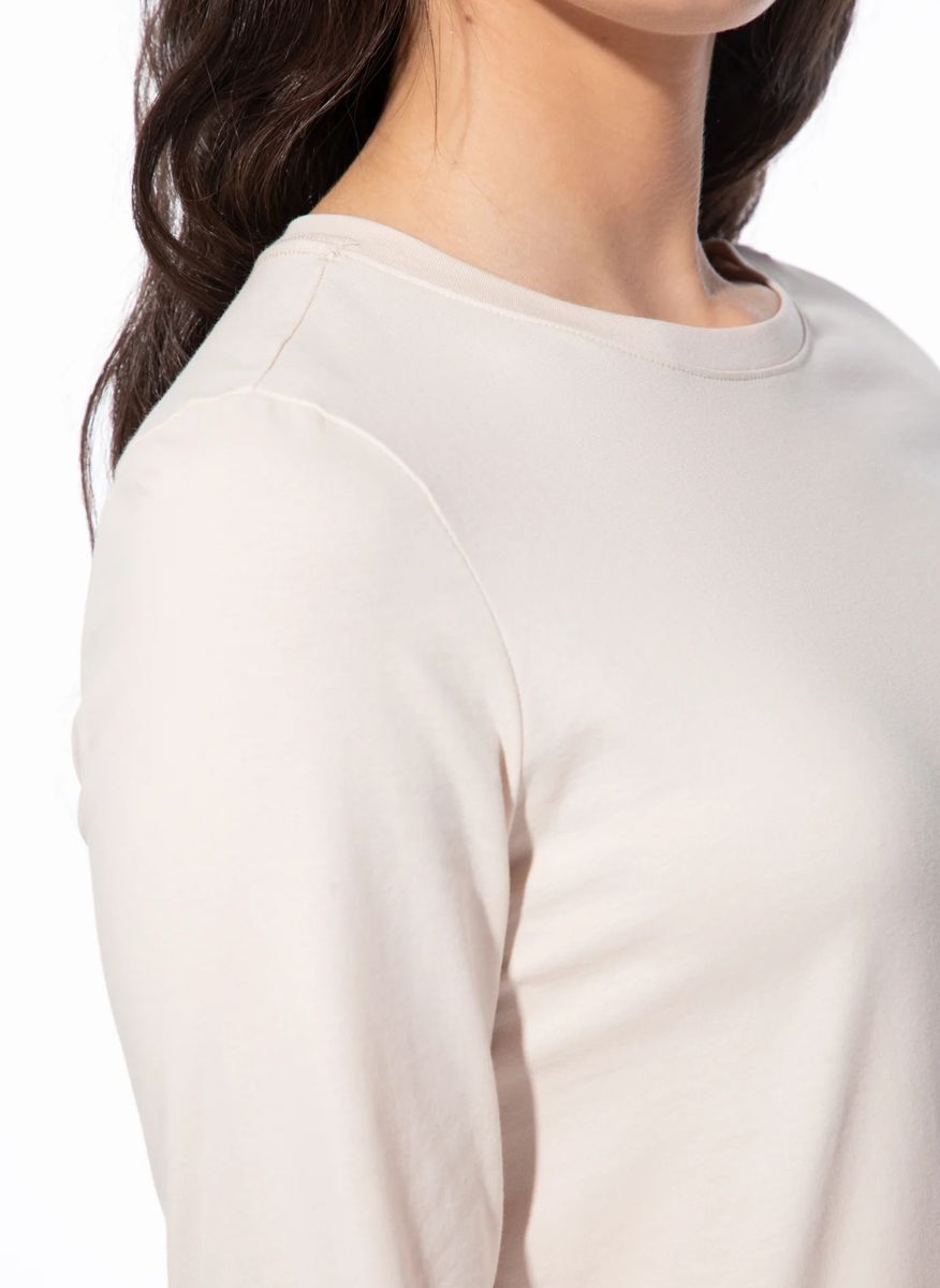 Klassisches Langarm-Loungewear-Oberteil aus Baumwolle