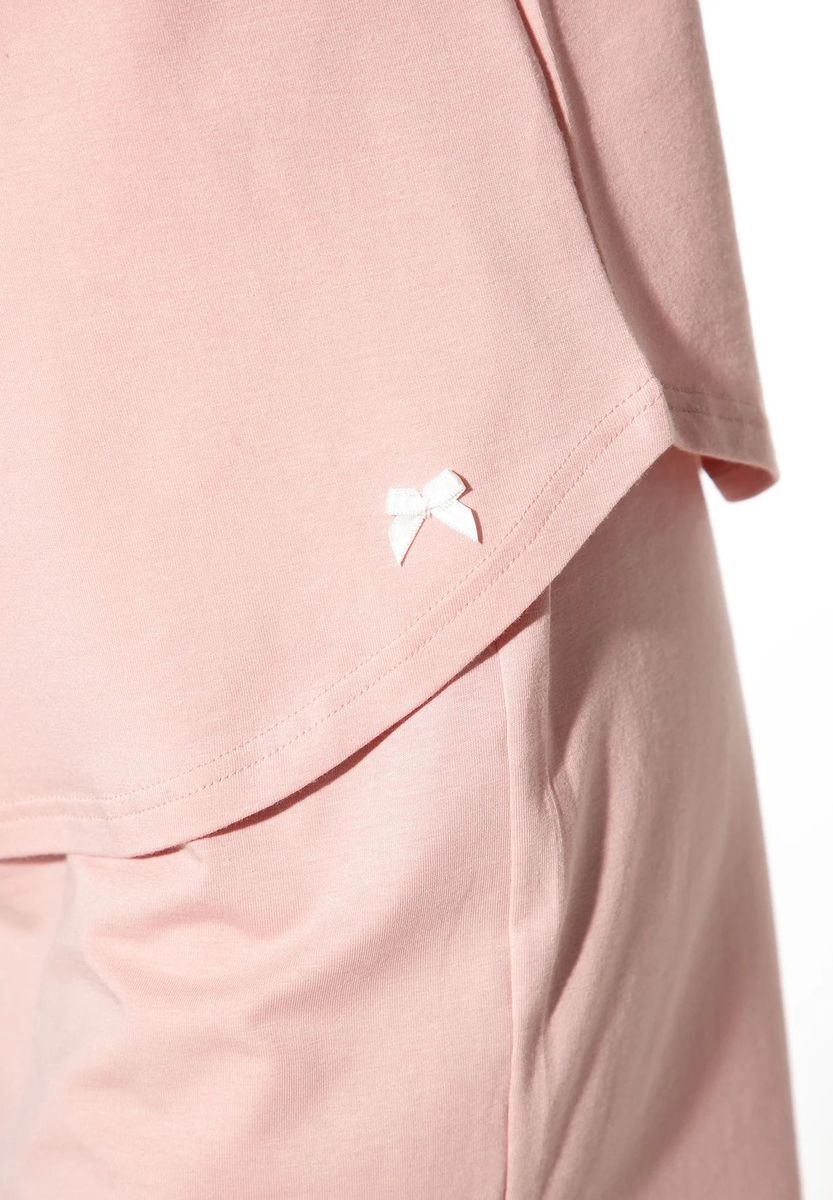 Kurzärmliges Schlafshirt mit Schleife
