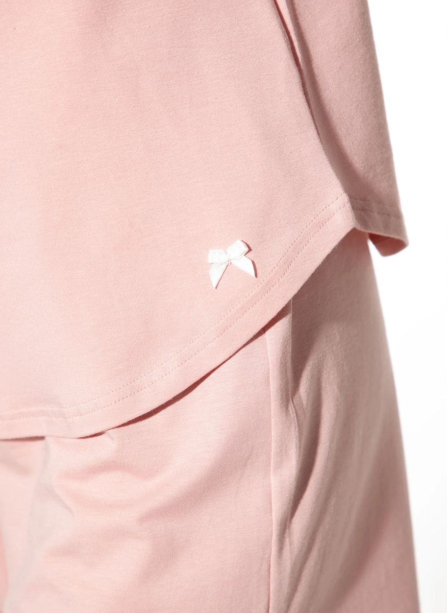 Kurzärmliges Schlafshirt mit Schleife