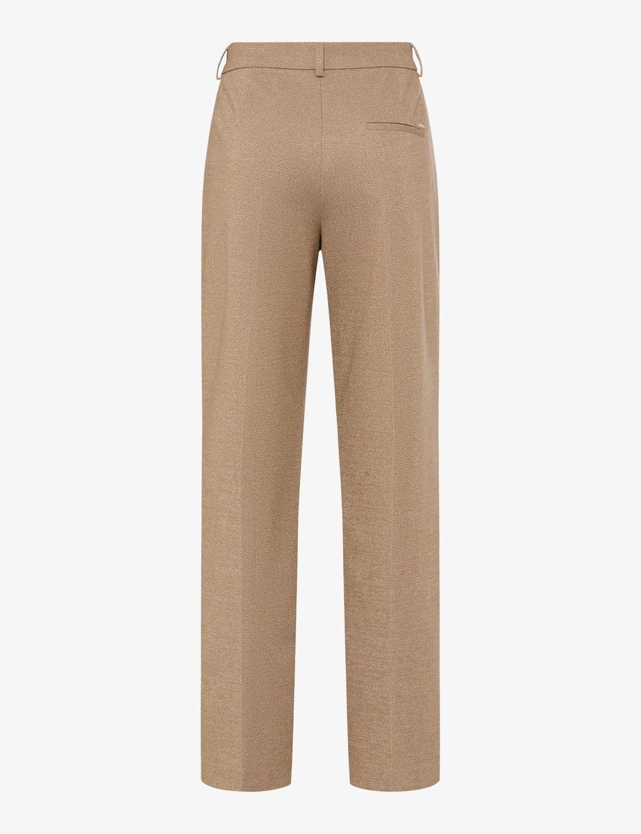 Fischgrät-Jerseyhose mit weitem Bein