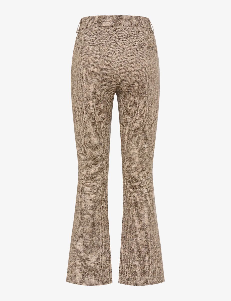 Schmal geschnittene Bootcut-Hose mit Karomuster