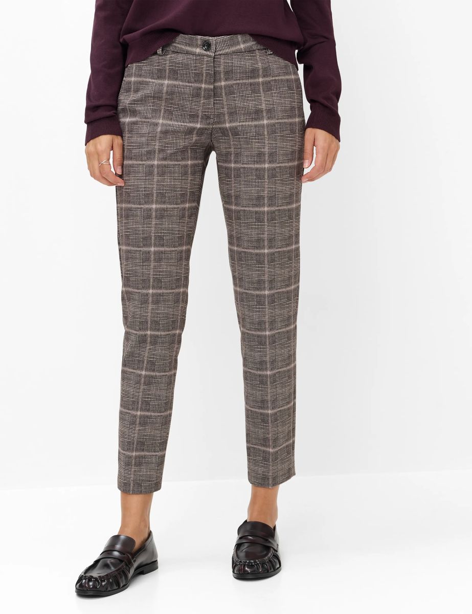 Konische Chino-Hose mit Glencheck-Muster