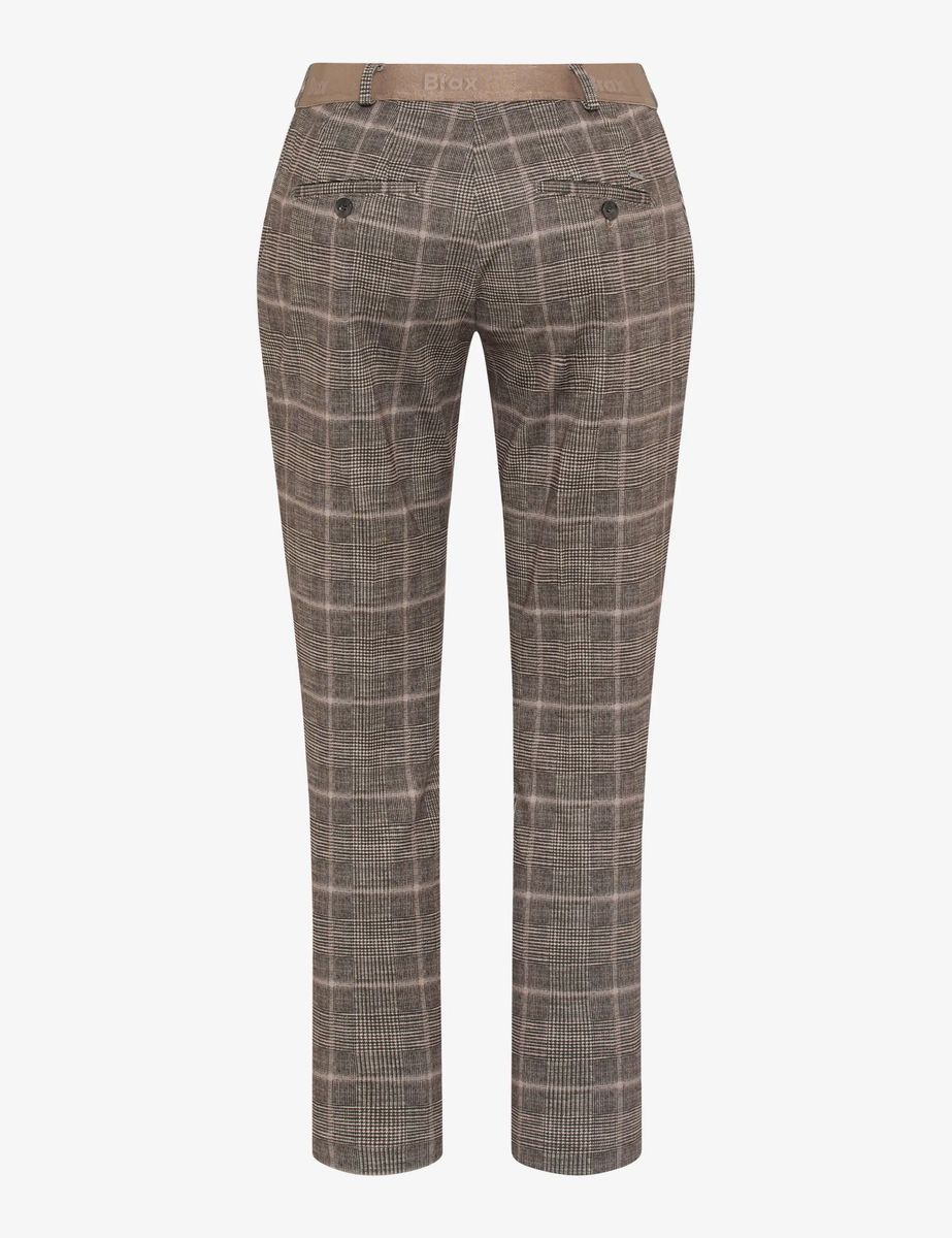 Konische Chino-Hose mit Glencheck-Muster