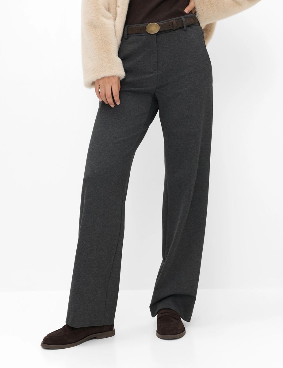 Klassische Wide Leg Jersey-Chinos