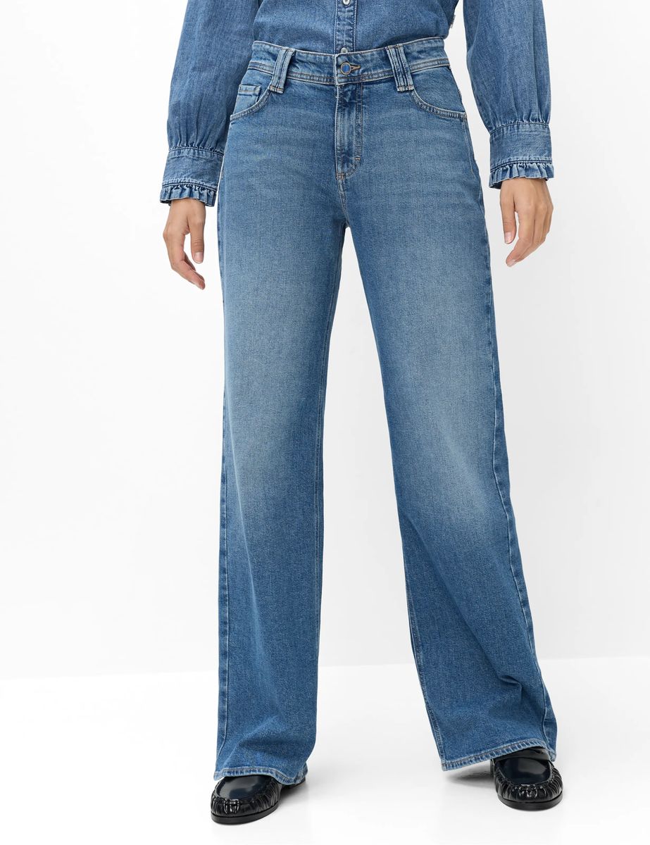 High-Rise Jeans mit weitem Bein