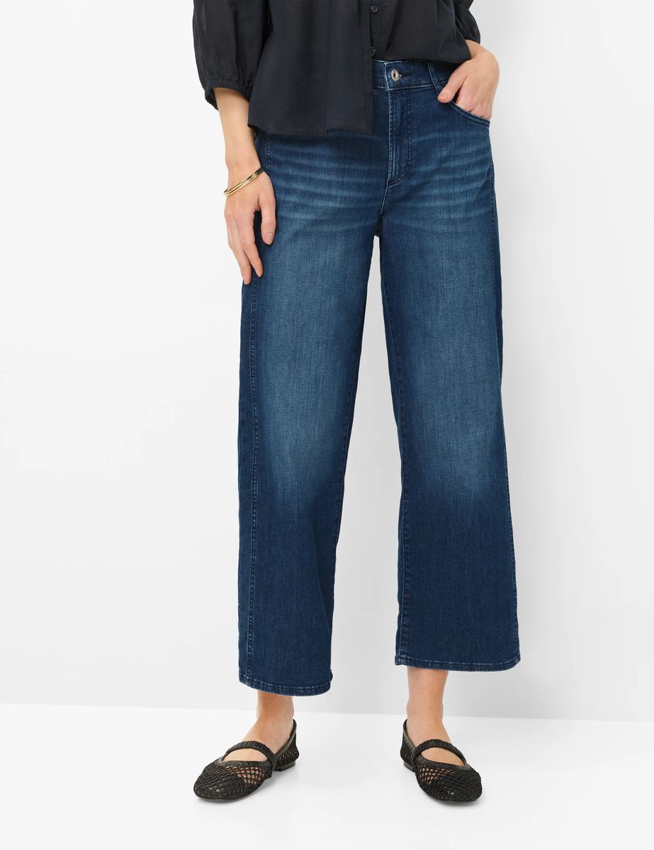 Denim-Culotte mit weitem Bein
