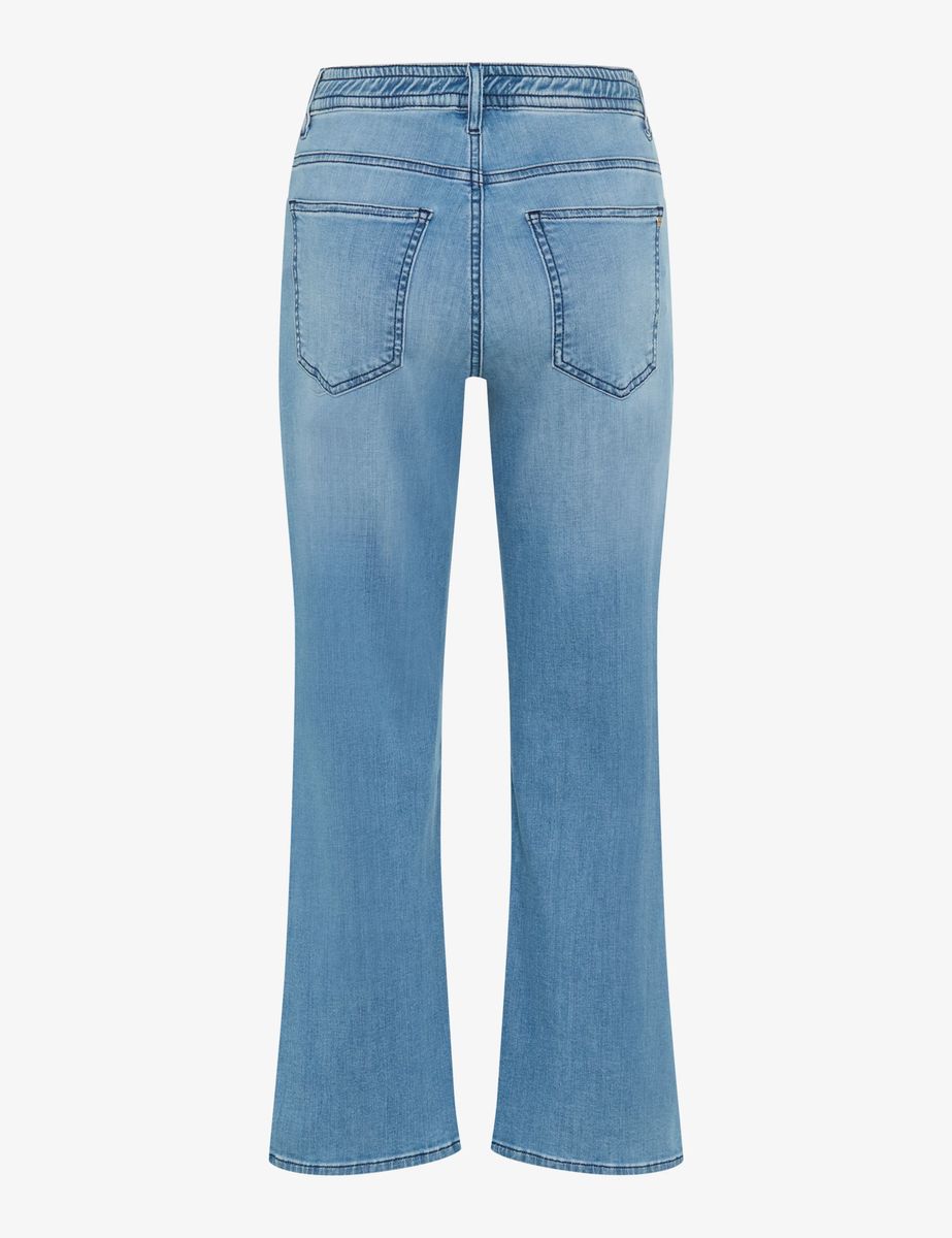 Verkürzte Denim-Culotte mit weitem Bein