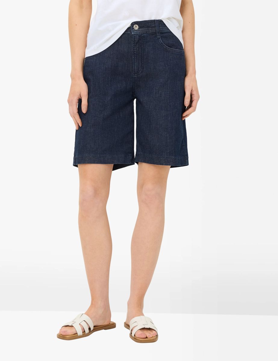 Weit geschnittene Denim-Bermuda-Shorts
